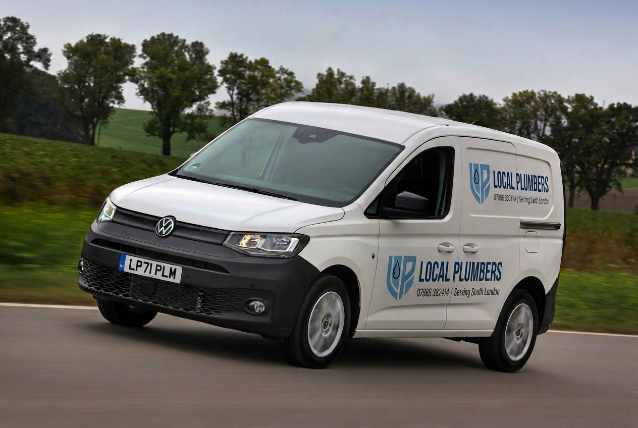 Local Plumbers van parked on a South London residential street